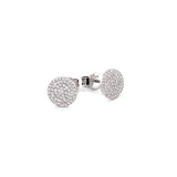 14K Yellow Gold Diamond Large Flat Disc Stud Earrings-Earrings-majolie-