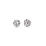 14K Yellow Gold Diamond Large Flat Disc Stud Earrings-Earrings-majolie-White Gold-