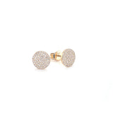 14K Yellow Gold Diamond Large Flat Disc Stud Earrings-Earrings-majolie-
