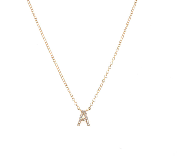 14K Gold Mini Initial Necklace-Necklaces-Maurice's Jewelers-A-