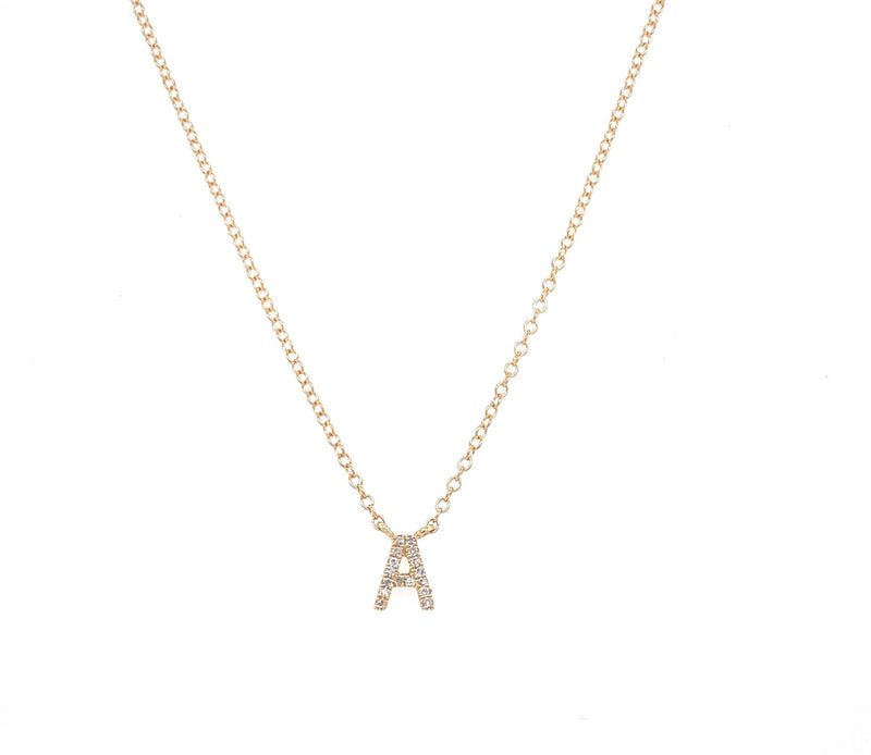 14K Gold Mini Initial Necklace