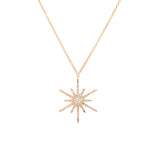 14K Yellow Gold Diamond Shinning Star Necklace-Necklaces-majolie-