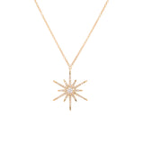 14K Yellow Gold Diamond Shinning Star Necklace