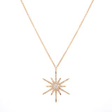 14K Yellow Gold Diamond Shinning Star Necklace-Necklaces-majolie-