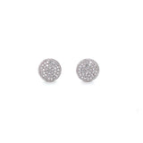 14K Yellow Gold Diamond Large Domed Disc Stud Earrings-EARRINGS-majolie-WHITE GOLD-
