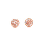 14K Yellow Gold Diamond Large Domed Disc Stud Earrings-EARRINGS-majolie-ROSE GOLD-