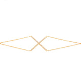14K Yellow Gold "X" Style Diamond Bracelet-Bracelets-majolie-