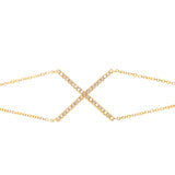 14K Yellow Gold "X" Style Diamond Bracelet-Bracelets-majolie-