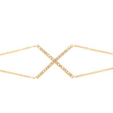 14K Yellow Gold "X" Style Diamond Bracelet