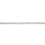 14K White Gold Diamond Plate Curb Link Bracelet