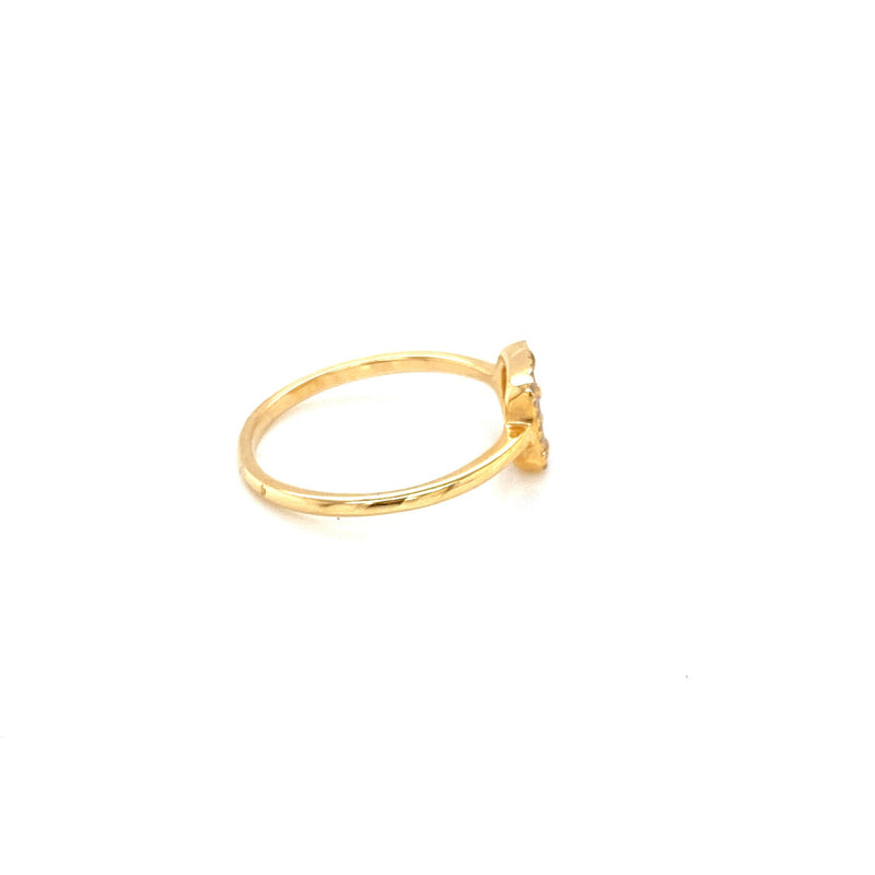 14K Yellow Gold Diamond + Square Moonstone Ring