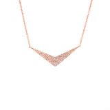 14K Rose Gold Diamond Pave Chevron Pendant-Necklaces-Maurice's Jewelers-