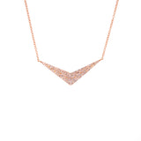 14K Rose Gold Diamond Pave Chevron Pendant