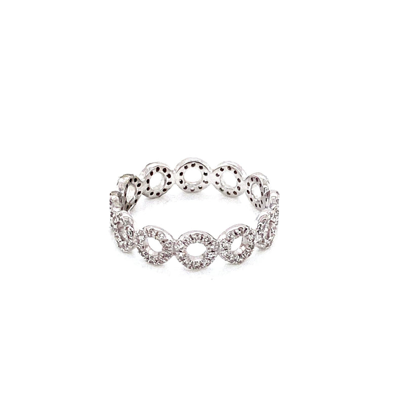 14K White Gold Diamond Open Circle Eternity Ring-Rings-majolie-
