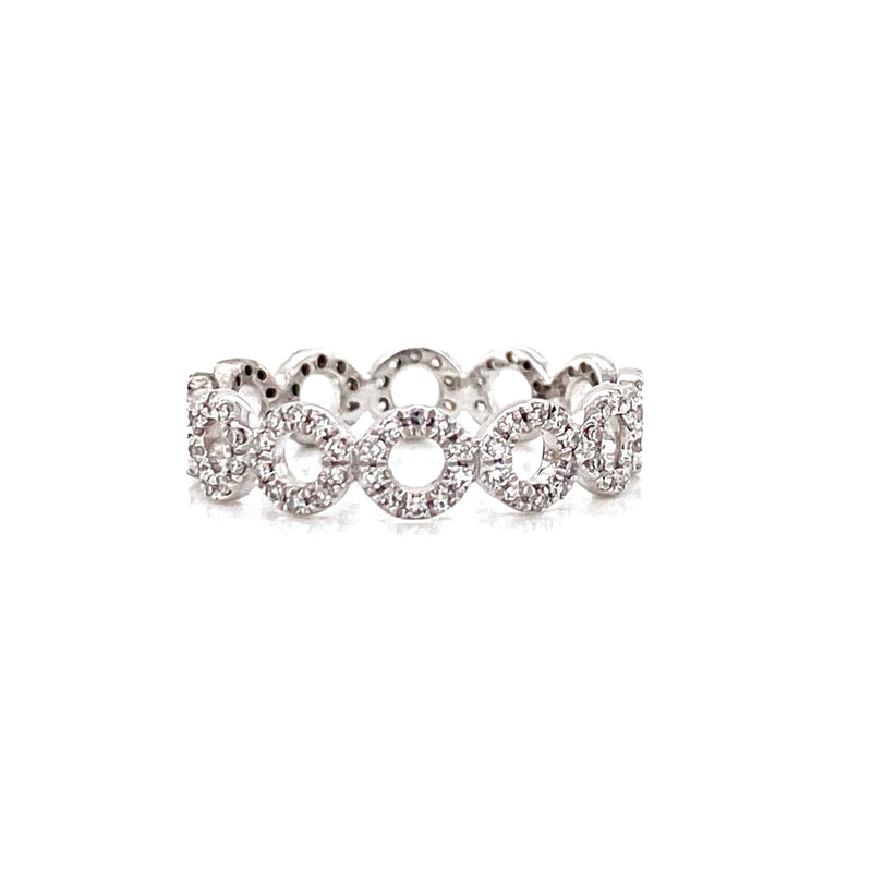 14K White Gold Diamond Open Circle Eternity Ring-Rings-majolie-