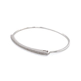 14K White Gold Diamond Double Row Pave Bar Bangle-Bangles-majolie-