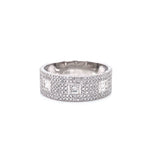 14K White Gold Round & Baguette Diamond Ring-Rings-aaron jewelry-