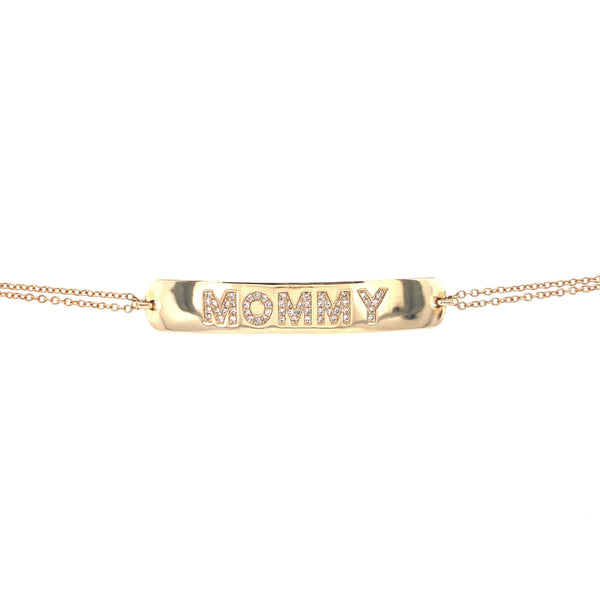 14K Yellow Gold Diamond "Mommy" Bracelet-Bracelets-majolie-