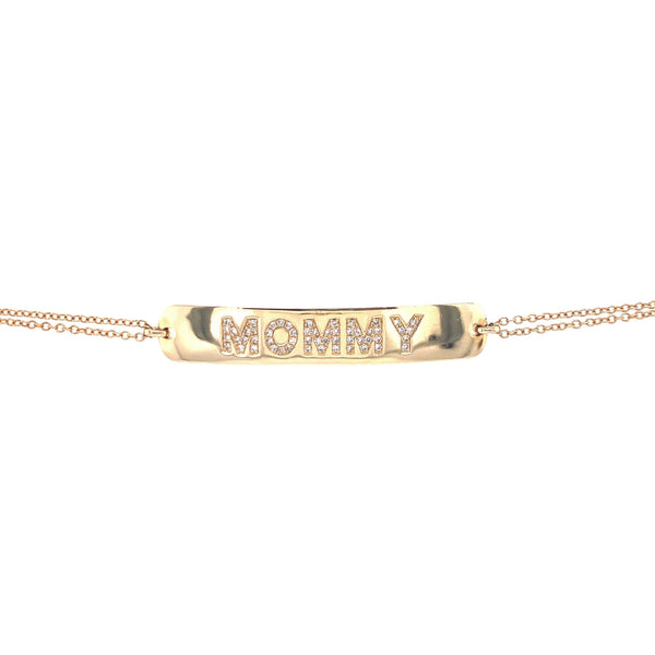14K Yellow Gold Diamond "Mommy" Bracelet