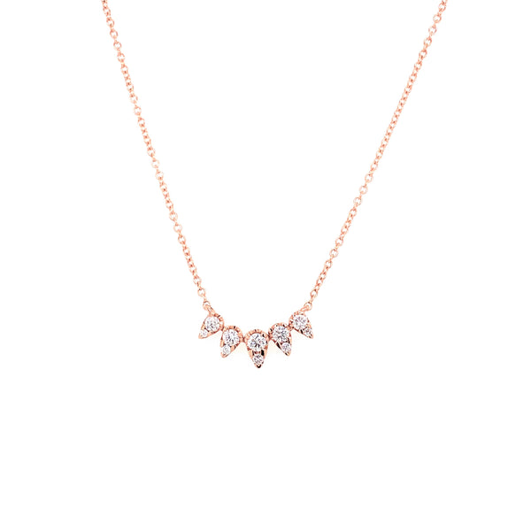 14K Rose Gold Diamond Spike Necklace