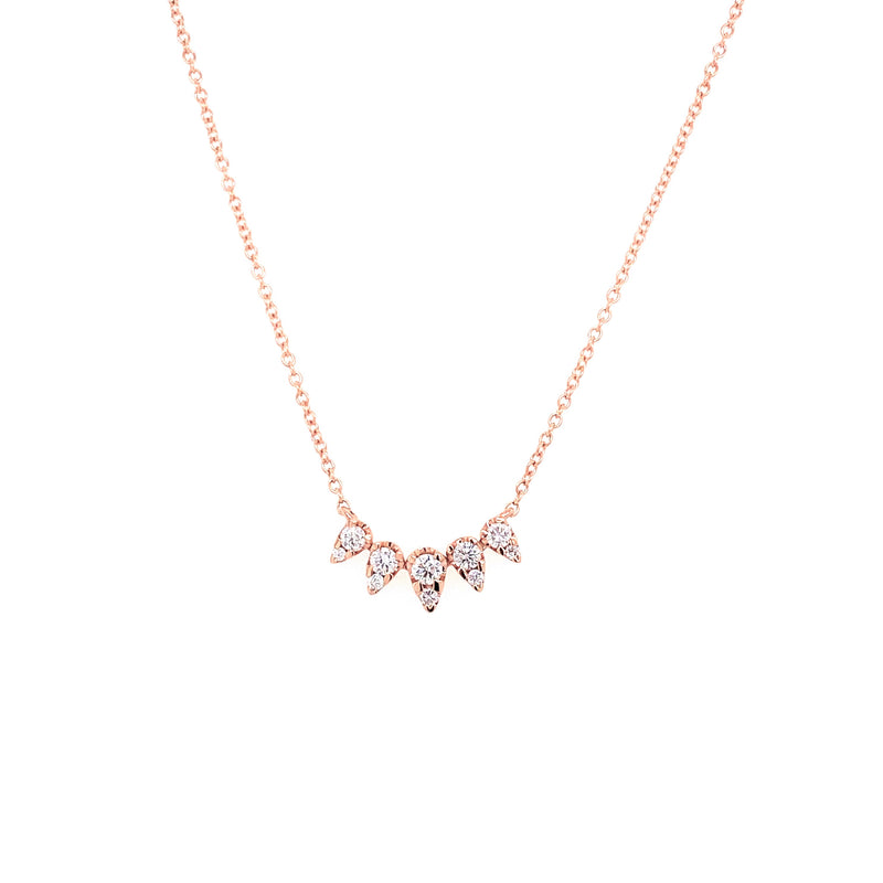 14K Rose Gold Diamond Spike Necklace-Necklaces-Maurice's Jewelers-