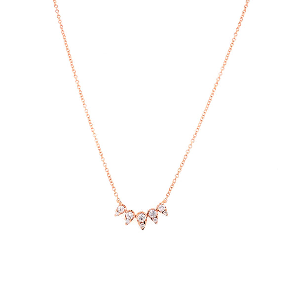 14K Rose Gold Diamond Spike Necklace