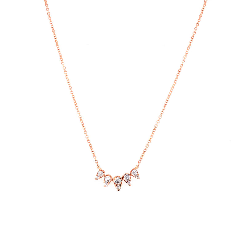 14K Rose Gold Diamond Spike Necklace-Necklaces-Maurice's Jewelers-