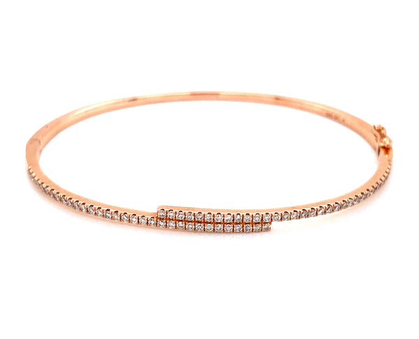14K Rose Gold Diamond Bypass Bangle-Bangles-Maurice's Jewelers-