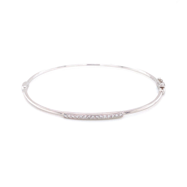 14K White Gold Diamond Top Bangle-Bangles-majolie-