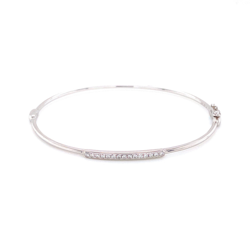 14K White Gold Diamond Top Bangle-Bangles-majolie-
