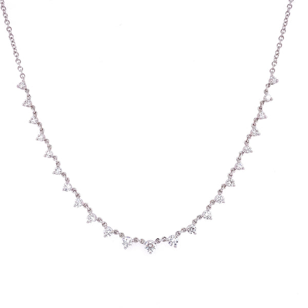 14K White Gold Diamond Necklace-Necklaces-majolie-