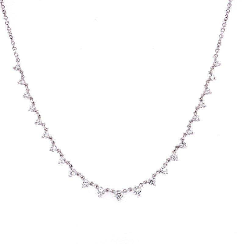 14K White Gold Diamond Necklace-Necklaces-majolie-