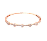 14K Rose Gold Diamond Cluster Station Bangle-Bangles-Maurice's Jewelers-ROSE GOLD-