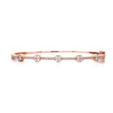 14K Rose Gold Diamond Cluster Station Bangle-Bangles-Maurice's Jewelers-