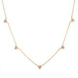 14K Yellow Gold Multi-Mini Diamond Heart Necklace-Necklaces-majolie-Yellow Gold-