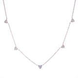 14K Yellow Gold Multi-Mini Diamond Heart Necklace-Necklaces-majolie-White Gold-