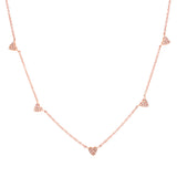 14K Yellow Gold Multi-Mini Diamond Heart Necklace-Necklaces-majolie-Rose Gold-