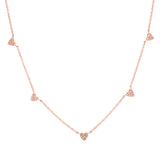 14K White Gold Multi-Mini Diamond Heart Necklace