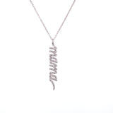 14K White Gold Script Mama Necklace-Necklaces-majolie-