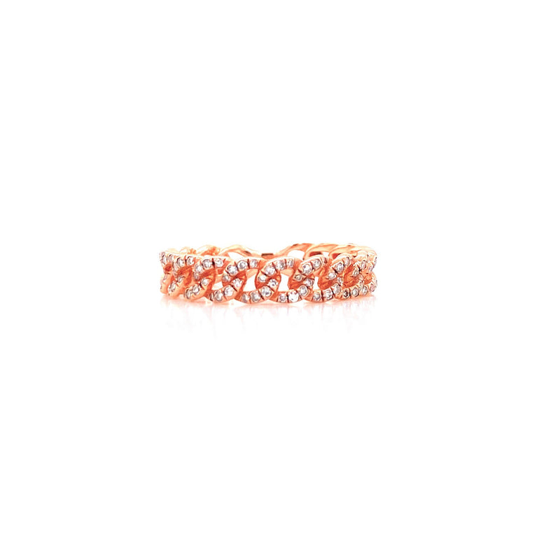14K Yellow Gold Diamond Curb Link Eternity Ring-Rings-majolie-ROSE GOLD-