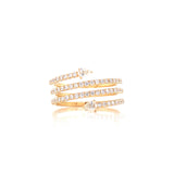 14K White Gold Round + Pear Diamond Wrap Ring