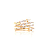 14K Yellow Gold Round + Pear Diamond Wrap Ring