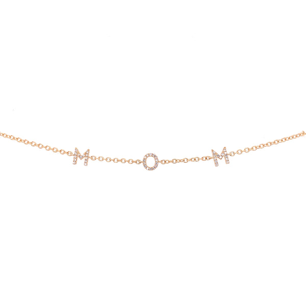 14K Yellow Gold Diamond “MOM” Bracelet