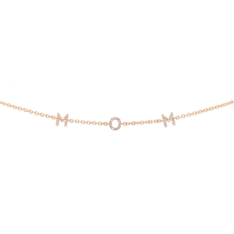 14K Yellow Gold Diamond “MOM” Bracelet