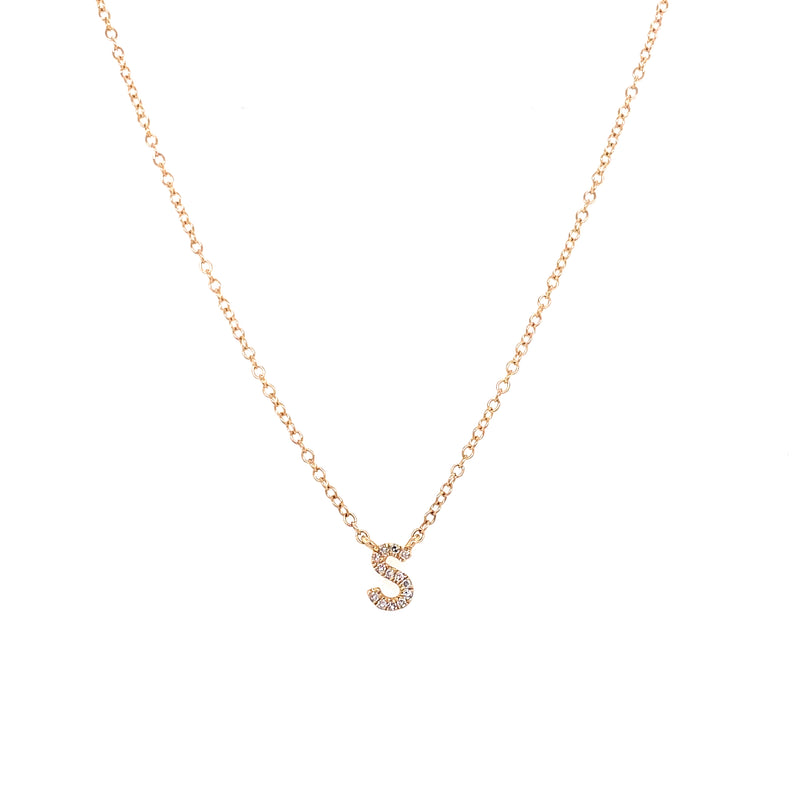 14K Gold Mini Initial Necklace-Necklaces-Maurice's Jewelers-S-