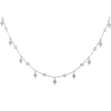 14K White Gold Diamond By The Yard & Spike Necklace-Necklaces-majolie-