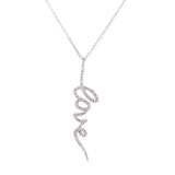 14K White Gold Diamond Script "Love" Necklace-Necklaces-majolie-White Gold-