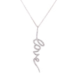 14K White Gold Diamond Script "Love" Necklace