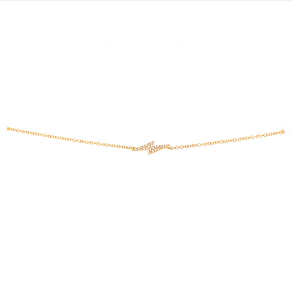 14K Yellow Gold Diamond Lightning Bolt Bracelet-Bracelets-majolie-