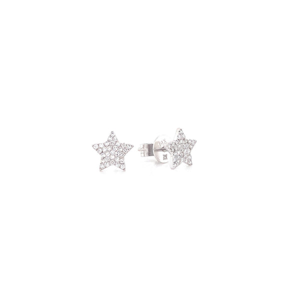 14K Yellow Gold Diamond Star Stud Earrings-EARRINGS-MAJOLIE-
